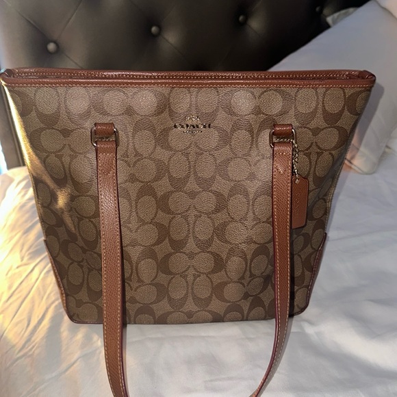 Coach Bags Coach Outlet Zip Tote Bag In Signature Canvas Poshmark